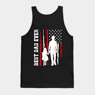 Best Dad Ever With US American Flag, Fathers Day Tank Top